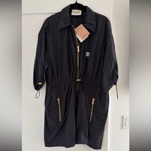 BNWT MIU MIU Technical Silk Dress 40